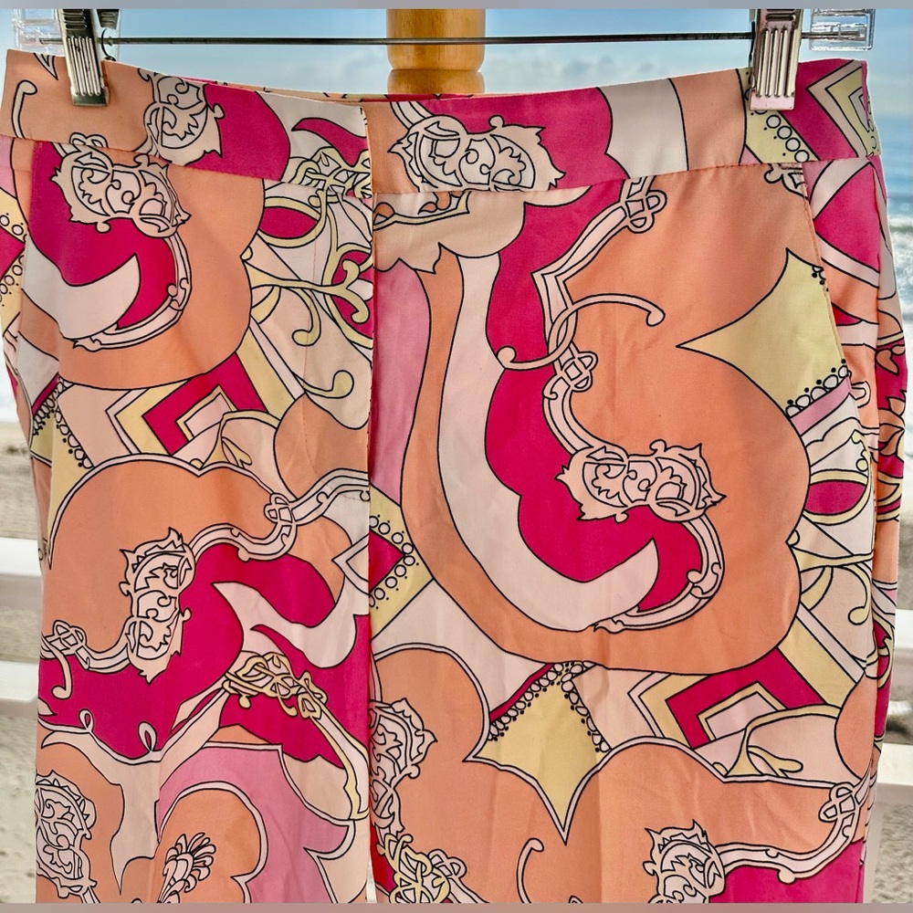 New York & Company Pink and Peach Graphic Stretch pants - Picture 3 of 6